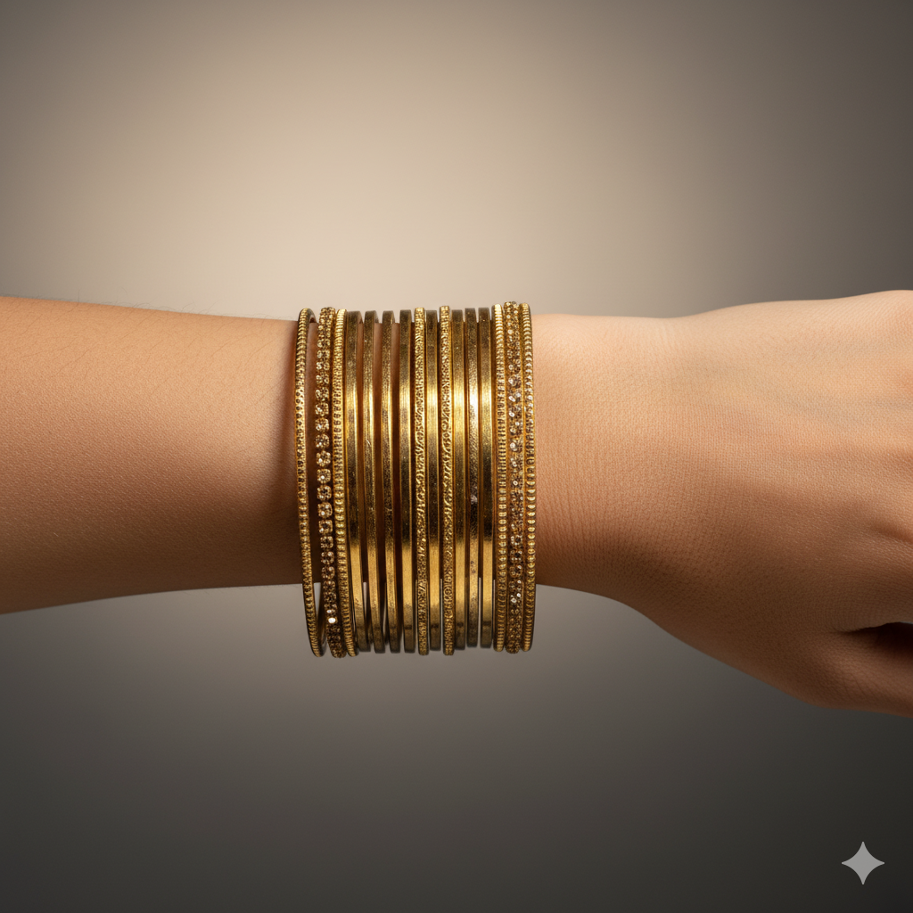 Classic Gold-Plated Bangles Set for Women | Traditional & Daily Wear Elegant Jewelry Collection