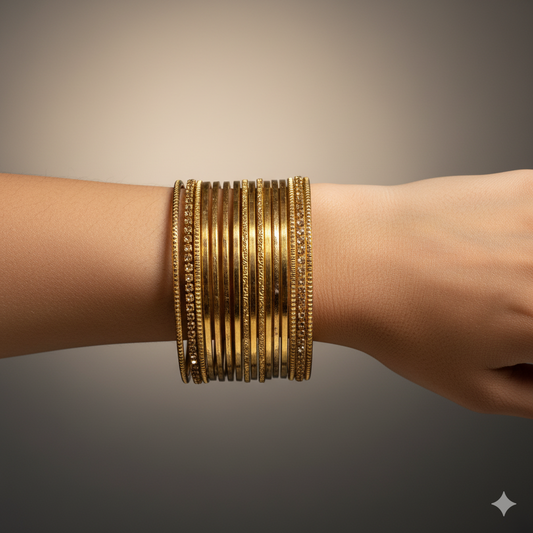 Classic Gold-Plated Bangles Set for Women | Traditional & Daily Wear Elegant Jewelry Collection