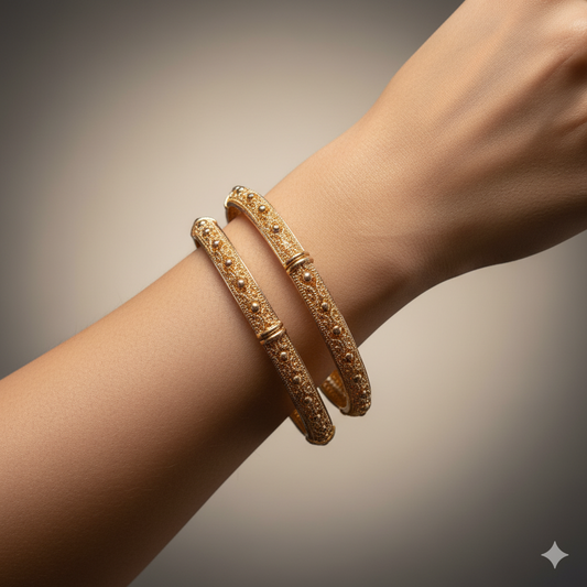 Elegant Gold-Plated Kada Bangles for Women | Traditional Bridal & Party Wear Designer Bangles
