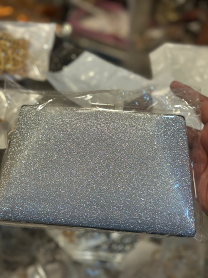 Sparkling Silver Glitter Clutch Bag for Women | Elegant Evening Party Hand Purse
